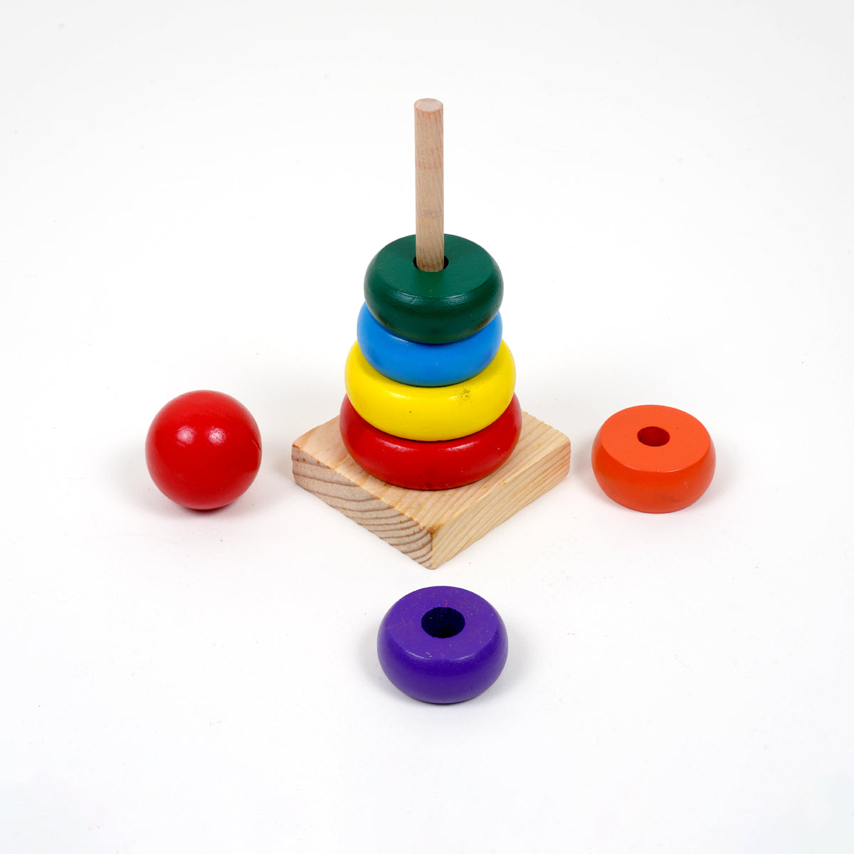 Toddler Toy Waldorf Toys Year Old 2-in-1 Wooden Stacking Beading